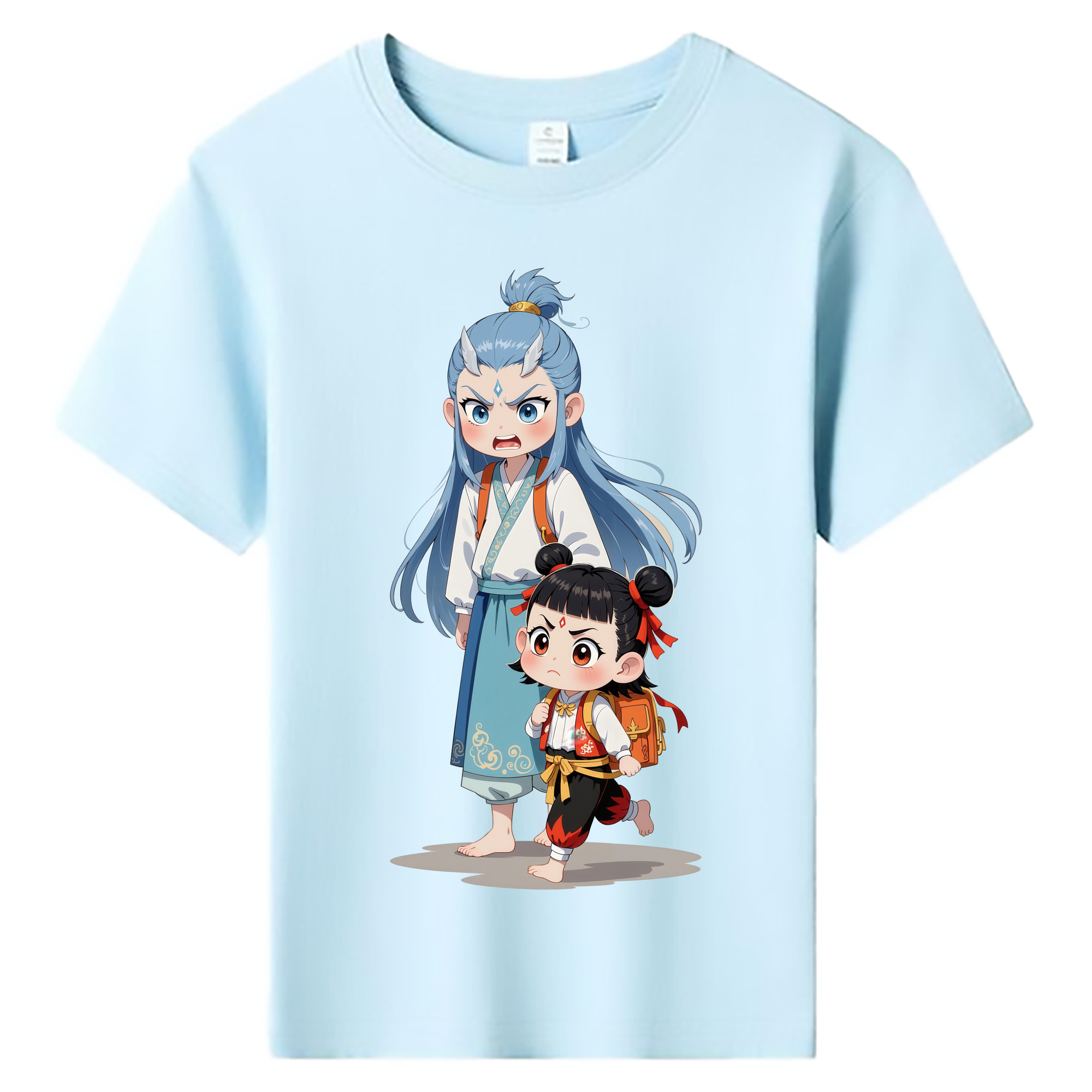 （画像用） Ne Zha 2 ナタ 魔童の大暴れ 綿100％キッズTシャツ（フロントプリント）